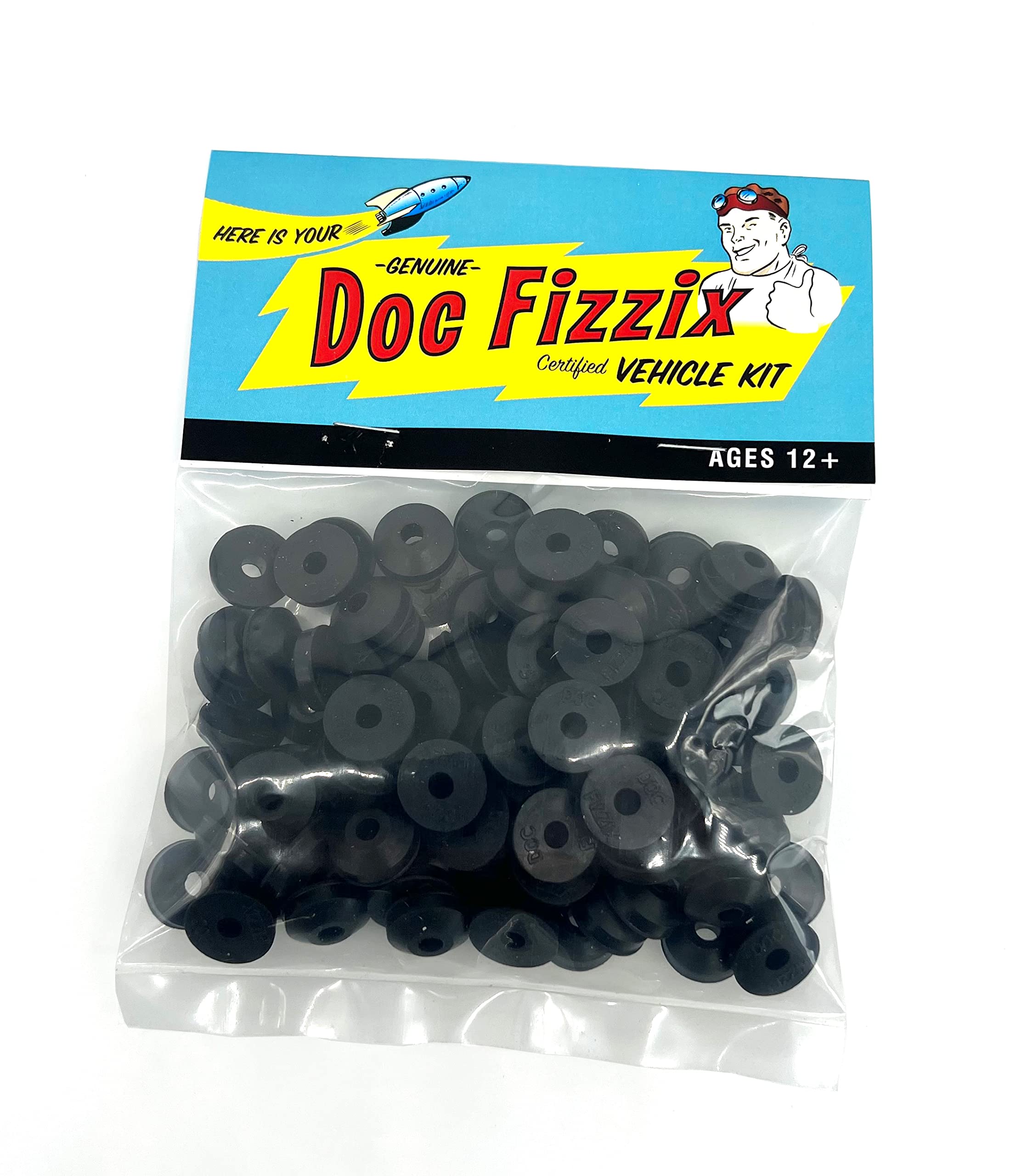 DOC FIZZIX CD/DVD Wheel Inserts (100 Pack) for Mousetrap Cars